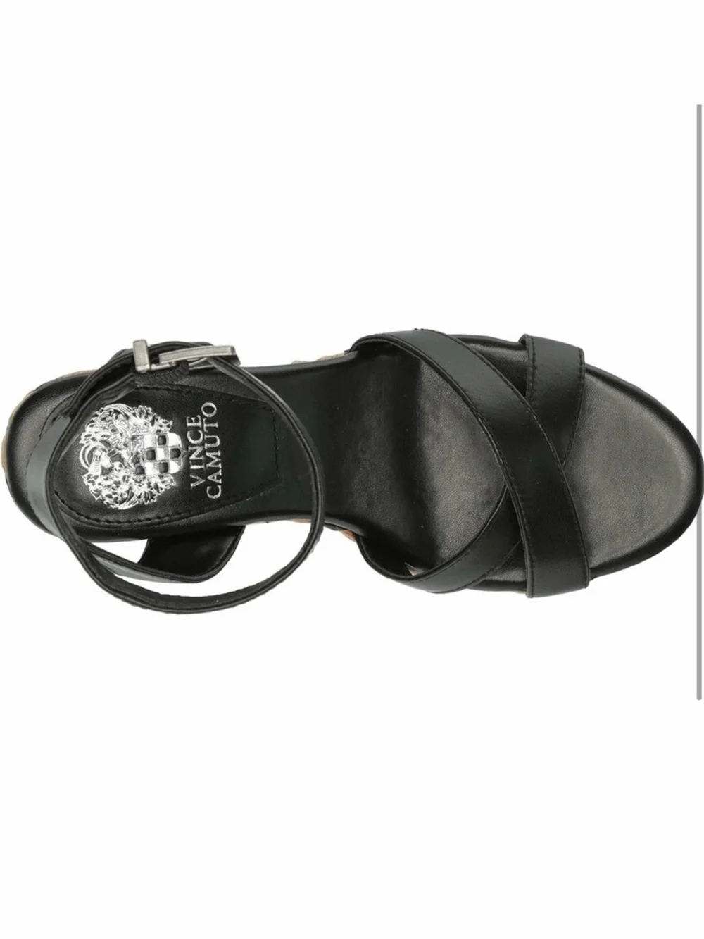 🆕 VINCE CAMUTO Fettana Black Espadrille Platform Wedge Sandals Women’s 9.5 NWT